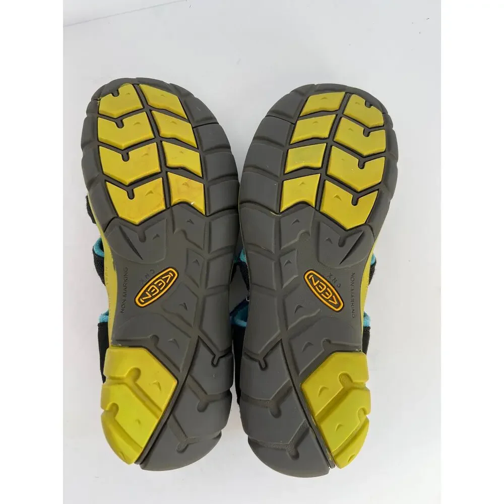 Keen Big Kids Seacamp II CNX Waterproof Water Sandals Black Blue Youth Size 5 6